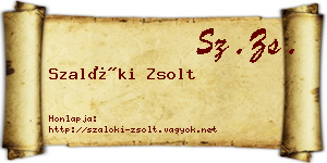 Szalóki Zsolt névjegykártya
